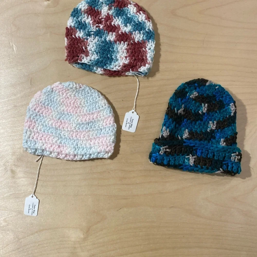 Handmade Multicolor Crochet Beanie Set for Kids (QG)